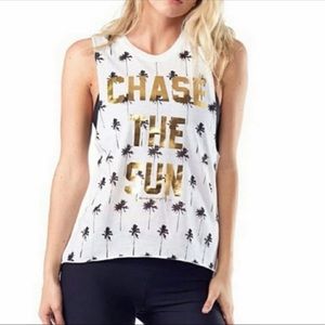 “chase the sun” palm tree spiritual gangster tank - rare